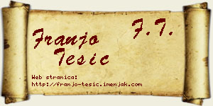 Franjo Tešić vizit kartica